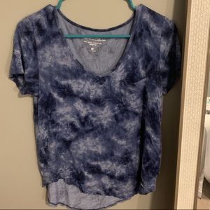 blue tie dye v-neck from hollister